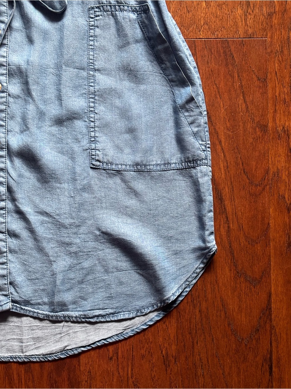 Thread & Supply Denim Utility Button Down Shirt Dress | Size L - Picture 6 of 12